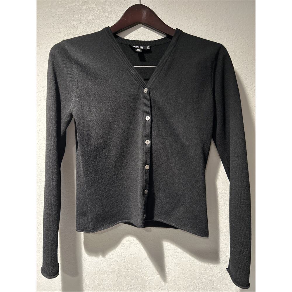 Laundry Shelli Seagal Cashmere Medium Cardigan Sweater Capsule Minimalist FLAW